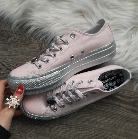 NEW Converse Miley Cyrus All-Star Glitter Platform - Picture 8 of 8